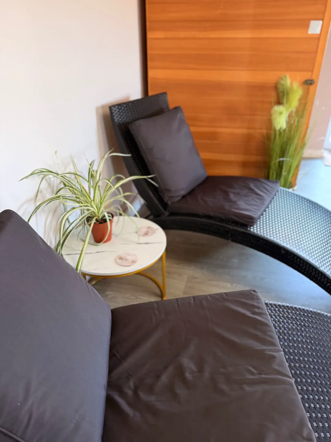 Relaxation loungers at Fabulook Wellness Studio, Arrington